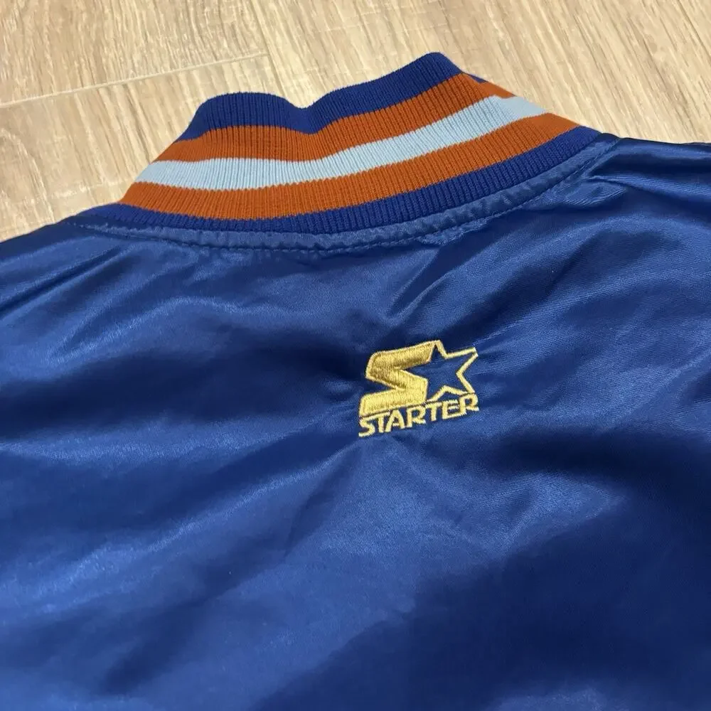 Vintage Starter New York Knicks Satin Jacket Mens 3XL Gold Logo 90s NBA Bomber